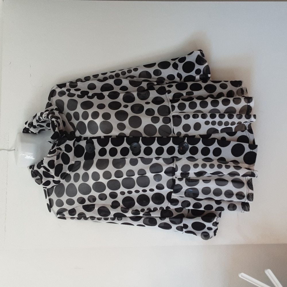 Exquisite Black & White Semi-Sheer Jacket